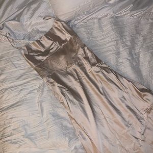 Midi satin cream corset dress